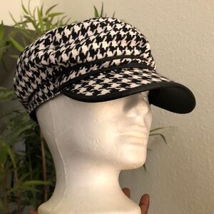 Versona One size Black white houndstooth newsboy baker boy cap  hat